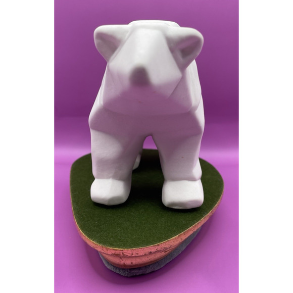 Ceramic Geometric Cubist Abstract Art Polar Bear Figurine - Picture 7 of 12